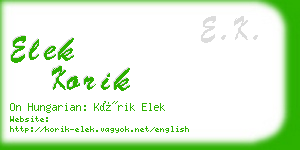 elek korik business card